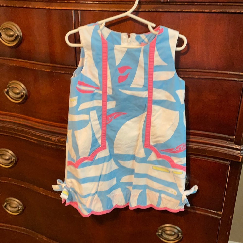 Blue Sailboat Shift Dress with Pockets